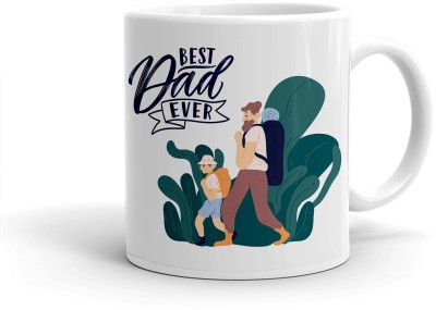 Clapcart Best Dad Ever Design Print Ceramic Coffee Mug(350 ml)