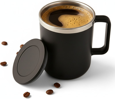DRUMSTONE Insulated Stainless Steel Coffee with Lid 300ml Double Wall Tea & Milk Cup Stainless Steel Coffee Mug(100 ml)