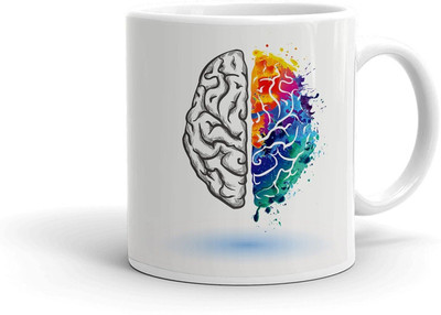 Clapcart Brain Designer Printed Ceramic Coffee Mug(325 ml)