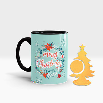 Fifth and Moon C-BLK-TREE-63 Ceramic Coffee Mug(320 ml, Pack of 2)
