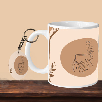 Hunter Studio 101_Life Is Better After Coffee L-O Ceramic Coffee Mug(330 ml, Pack of 2)