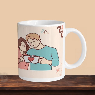 VM MALL 101_Hug In A R Ceramic Coffee Mug(330 ml)
