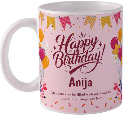GIFTUATION Happy birthday Anija / Gift for birthday Ceramic Coffee Mug(325 ml)