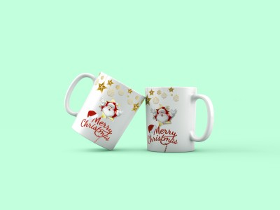 Mugdog Merry Christmas Design Ceramic Coffee Mug(350 ml)