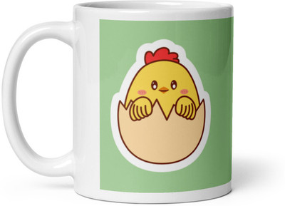 Dr Farfar Born Baby Chicken From Egg Ceramic Coffee Mug(350 ml)
