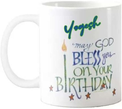 Exocticaa Happy Birthday Gift for Yogesh HBD Quote 096 Ceramic Coffee Mug(325 ml)