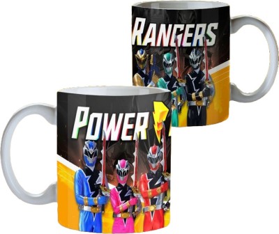 Akaai Power Rangers Printed Coffee - 330 ml Ceramic Coffee Mug(330 ml)