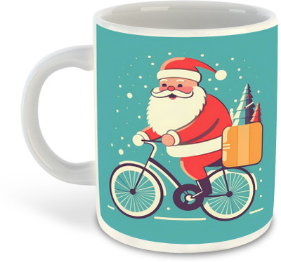 FLEXERSTYLE NEW2025-Merry Christmas Printed White Coffee - D16 Ceramic Coffee Mug(325 ml)