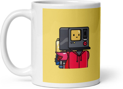 Cheeksy Computer Robot Ceramic Coffee Mug(350 ml)