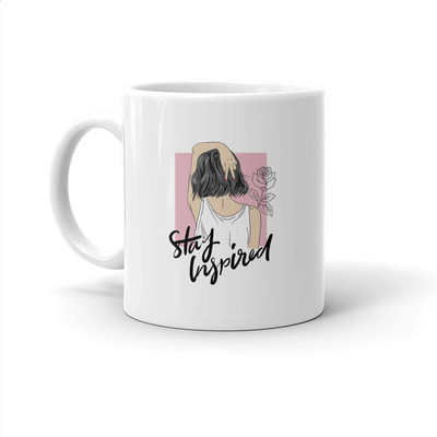 Clapcart STAY HSPIREND Printer Designer Coffee Ceramic Coffee Mug(325 ml)