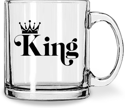Daddy dream NEW-KingPrintedClearGlass-894 Glass Coffee Mug(325 ml, Pack of 3)