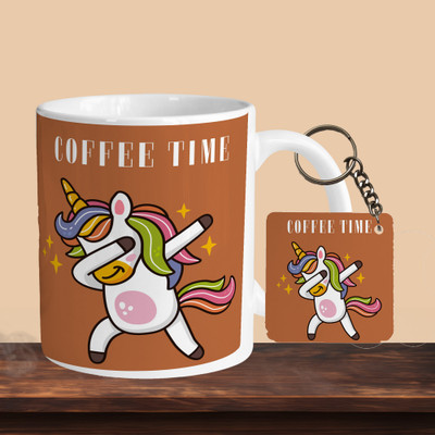 VM MALL 101_Coffee Time R-S Ceramic Coffee Mug(330 ml, Pack of 2)