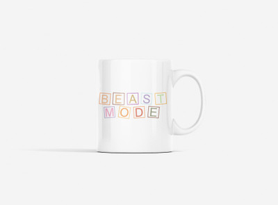 Rushaan Beast Mode - Printed coffees for gym lovers Ceramic Coffee Mug(250 ml)