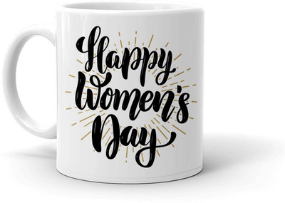 Clapcart Happy Women's Day Design Printed Ceramic Coffee Mug(350 ml)
