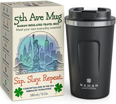 NAMAH AT YOUR SERVICE Namah BrewBuddy Stainless Steel Coffee Mug(380 ml)