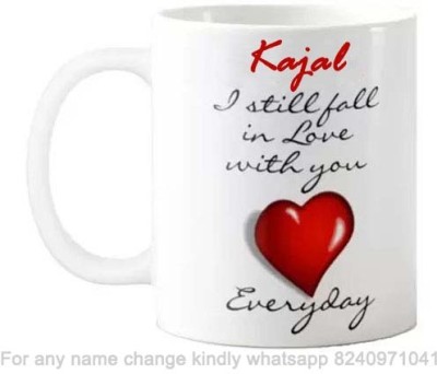 Exocticaa Romantic Gift for Kajal Love theme Proposal Message 001 Ceramic Coffee Mug(325 ml)