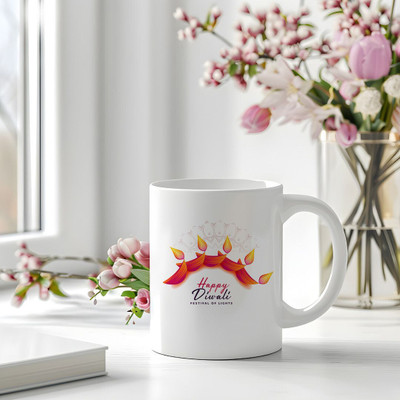 GiftsGlow Ceramic White mug pack of 1 Customized designs_MKH338 Ceramic Coffee Mug(350 ml)