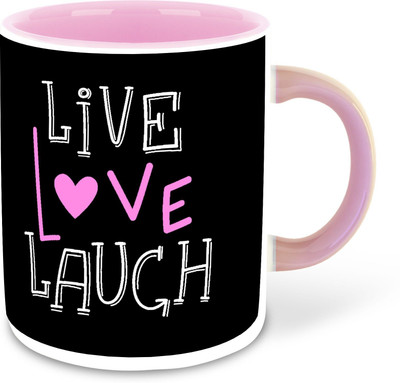 Daddy dream NEW-LiveLoveLaughDesigner-328 Ceramic Coffee Mug(325 ml, Pack of 3)