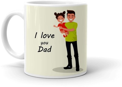 Clapcart I Love You Dad Printed Ceramic Coffee Mug(350 ml)