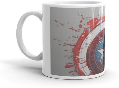 Mr UVD Captain America Vector Avengers Premium Quality (35ml)_MUGG Ceramic Coffee Mug(350 ml)
