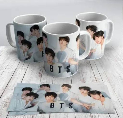 Manorath Bts Print Cup Printed Ceramic Coffee Ceramic Coffee Ceramic Coffee Mug(345 ml)