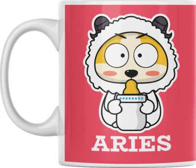 oval designs Aries Ceramic Coffee Mug(350 ml)