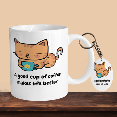VM MALL 101_A Good Cup Of Coffee Makes Life Better R-O Ceramic Coffee Mug(330 ml)