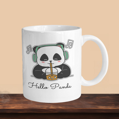 VM SHOPPING MALL Hello Panda R Ceramic Coffee Mug(330 ml)