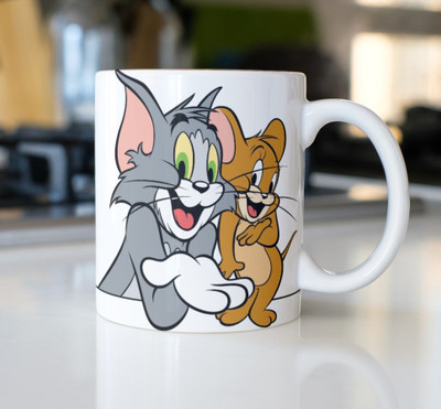 S Creation Tom & Jerry, Doraemon printed coffee mugs m-8 Ceramic Coffee Mug(350 ml)