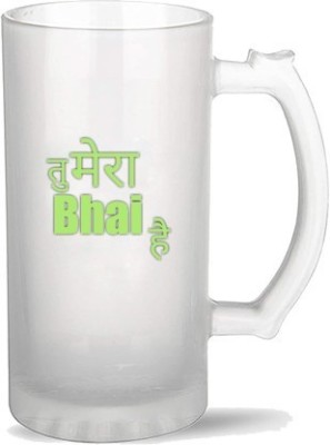 Smookyaroa Too Mera Bhai Hai Glass Beer Mug(500 ml)