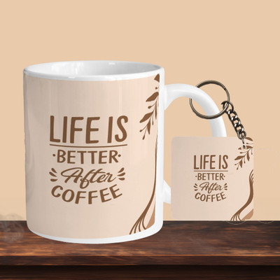 VM MALL 101_Life Is Better After Coffee R-S Ceramic Coffee Mug(330 ml)