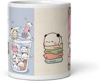 Mr UVD Bubu Dudu Having Fun Together 920 Gift Item for Girlfriend Boyfriend Couples Ceramic Coffee Mug(350 ml)