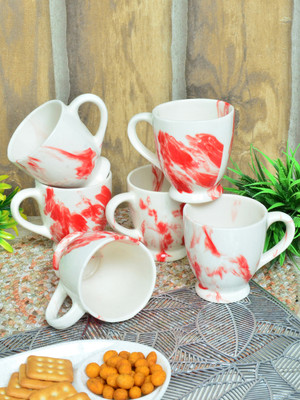 Fabinaliv FLMUG-1058 Ceramic Coffee Mug(280 ml, Pack of 6)