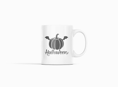 NarayaniCollectionss Halloween Pumpkin With Wings Printed Ceramic Coffee 250 Ml Ceramic Coffee Mug(250 ml)