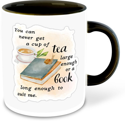 FLEXERSTYLE NEW2025-CSK Tea Lover Funny Quotes Printed Black Coffee With Coaster D-18 Ceramic Coffee Mug(325 ml)