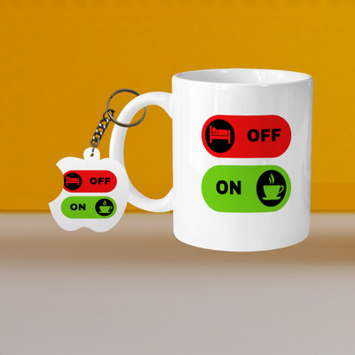 VM SHOPPING MALL VM Just Dance L-O Ceramic Coffee Mug(325 ml, Pack of 2)