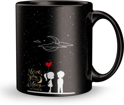 Plakasha creations Moon Love Design print Gift for Boy Friend Ceramic Coffee Mug(330 ml)