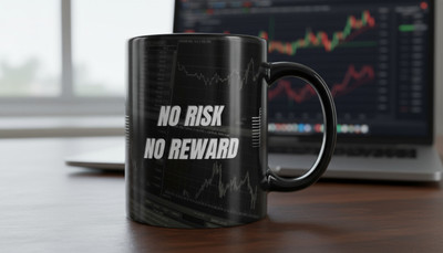 Kingdivine Trading with No Risk No Reward Quote Stock Market Chart Design, Ceramic Coffee Mug(330 ml)
