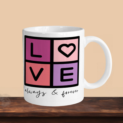 Hunter Studio 101_Lovee Always & Forever R Ceramic Coffee Mug(330 ml, Pack of 2)