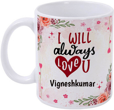 GIFTUATION Vigneshkumar I Love You / Gift for Couple Ceramic Coffee Mug(325 ml)
