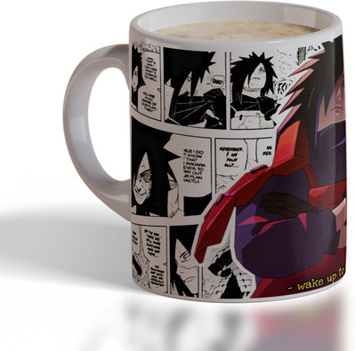 ECFAK Anime Themed Naruto Wake Up To Reality Quote Printed Premium Designer Ceramic Coffee Mug(350 ml)