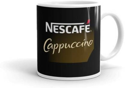 Soulfox Designed By Nescafe Cappuccino White Glossy Printed Coffee Tea Ceramic Coffee Mug(350 ml)