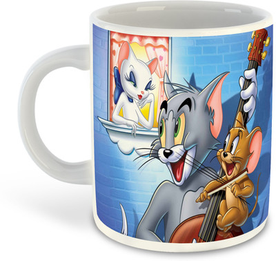 FLEXERSTYLE NEW2025-CSK Tom & Jerry Printed White Coffee-D-24 Ceramic Coffee Mug(325 ml)