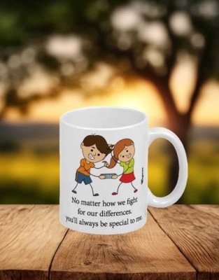 BuyBurst Brother and Sister ceramic printed mug with Quotes Ceramic Coffee Mug(325 ml)