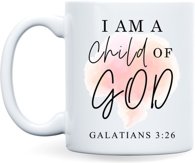 ar creative I am a Child of God - Inspirational Bible Verse Printed Ceramic Coffee Mug(350 ml)