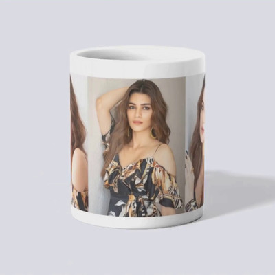 makekart Gift for Kriti Sanon Fans - Elegant Actress Design Ceramic Ceramic Coffee Mug(325 ml)