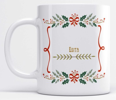 LOROFY Name Esita Printed Beautiful Frame Design Ceramic Coffee Mug(350 ml)