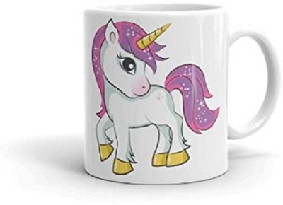 dk printing Pink Hair Unicorn SUPER PRINTED COFFEE MUG Ceramic Coffee Mug(350 ml)