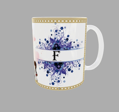 PS Sales Alphabet-06-F Ceramic Coffee Mug(350 ml)