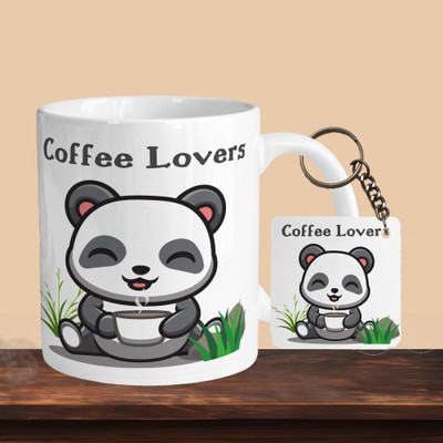 VM MALL 101_Coffee Lovers Panda R-S Ceramic Coffee Mug(330 ml)